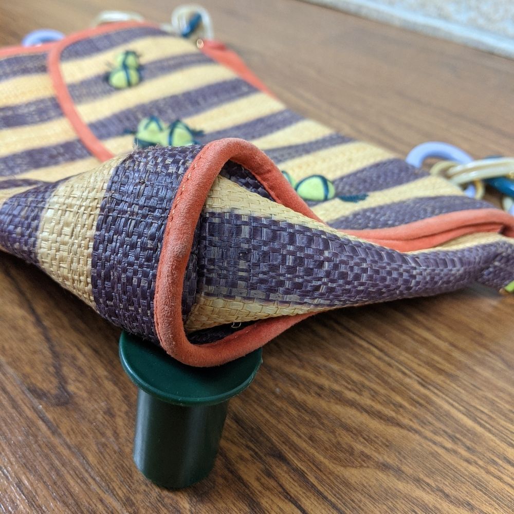 M MISSONI Raffia Crossbody Plastic Ring Strap - Picture 12 of 14